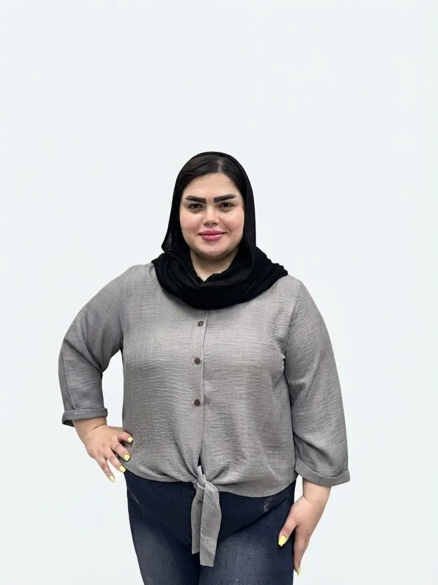 شومیز گره ای سایز بزرگ زنانه